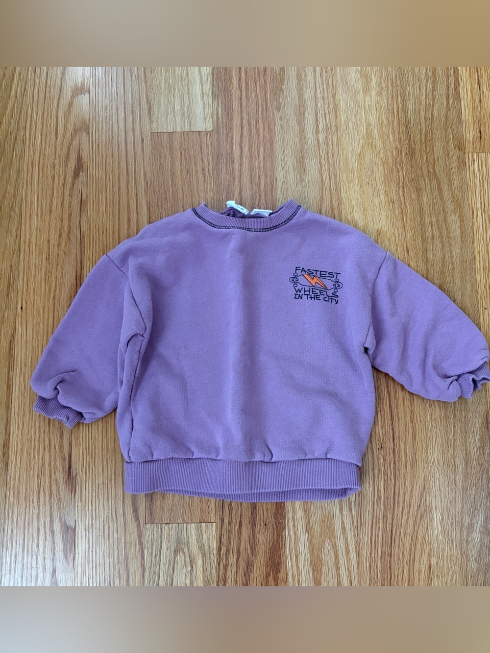 Zara Kids' Purple Pullover Sweatshirt - Fastest Wheels Graphic